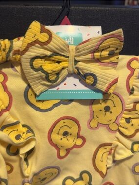 Winnie the Pooh set with Print Bow Headband